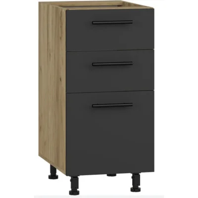 Lower cabinet with drawers VENTO D3S-40/82, facade: anthracite